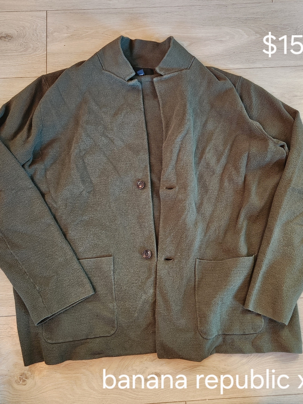 Banana Republic Olive Green Lightweight Knit Shirt Jacket